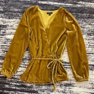 J.Crew Velvet Faux-wrap Top
